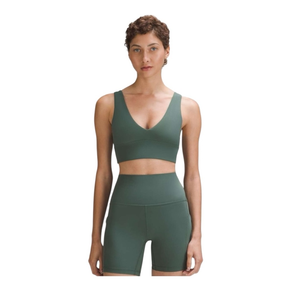 Lululemon Align V-Neck Bra *Light Support, A/B Cup, Dark Forest, Size 12 NWT - Picture 1 of 6